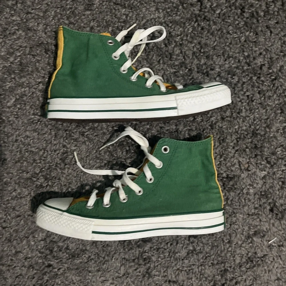 Converse All Star Green Yellow Canvas‎ Hightop Men's Size 5 W/7 Vintage 2004